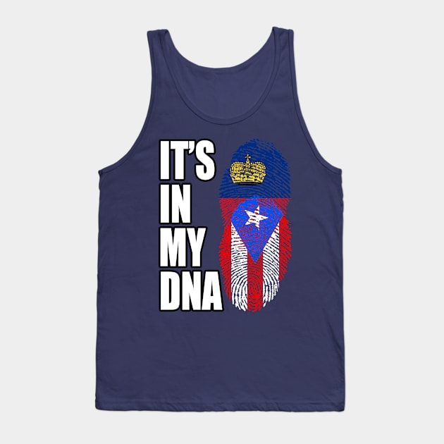 Puerto Rican And Liechtensteiner Mix DNA Flag Heritage Tank Top by Just Rep It!!